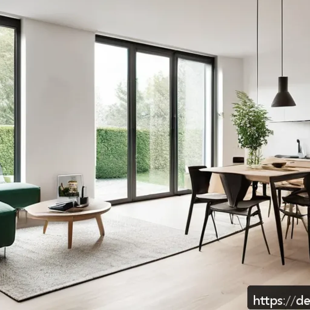 주택 구매 시 가족 구조에 따른 고려 사항 - A modern, flexible open-plan apartment interior designed for couples or singles in Germany, featurin...