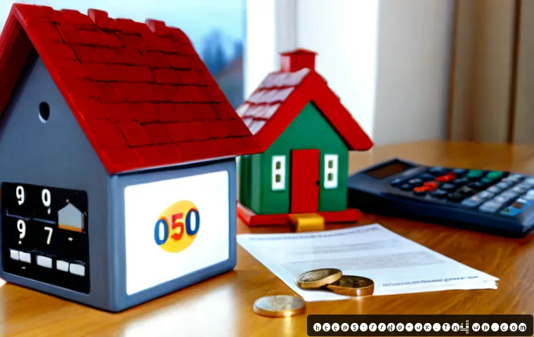 주택 구매 시 재산세 이해하기 - Photorealistic German homebuyer reviewing annual property tax costs at a tidy wooden desk, miniature...